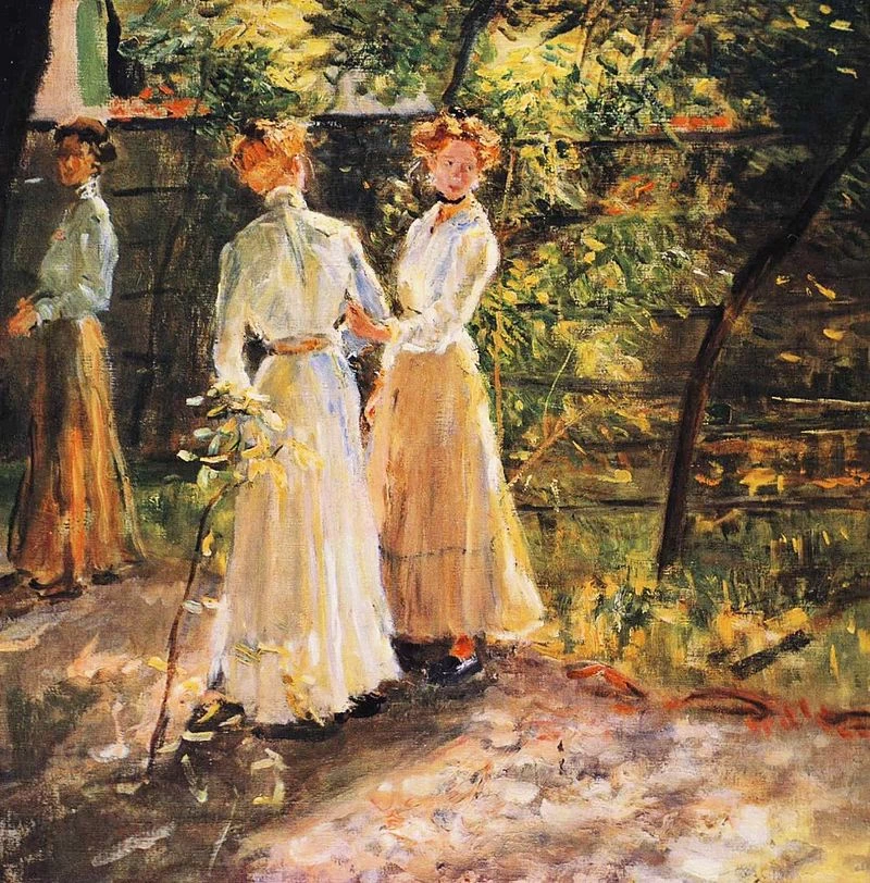Le tre figlie dell'artista in giardino (1900 circa)